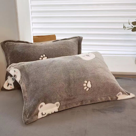 Flangemo winter velvet pillowcase single 48cmx74cm coral milk crystal flannel plush pillowcase pair Rainbow Dreamland one pack snowflake velvet pillowcase / 48cmX74cm