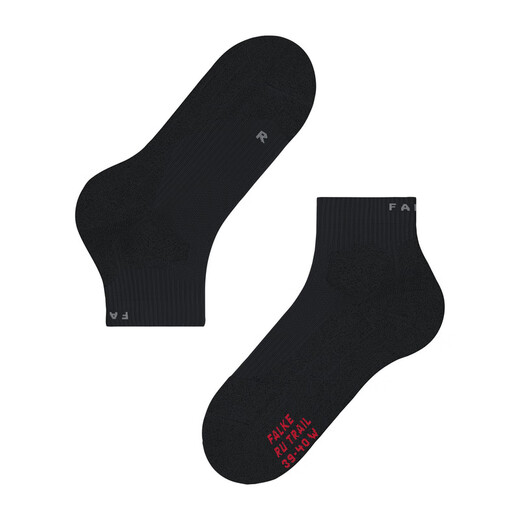FALKE German Eagle Import RUTrail Breathable Sweat Absorbent Sports Running Socks Couple Men and Women Socks 16793/16794 3010- Black [16794 Women] 1 pair One size 35-36