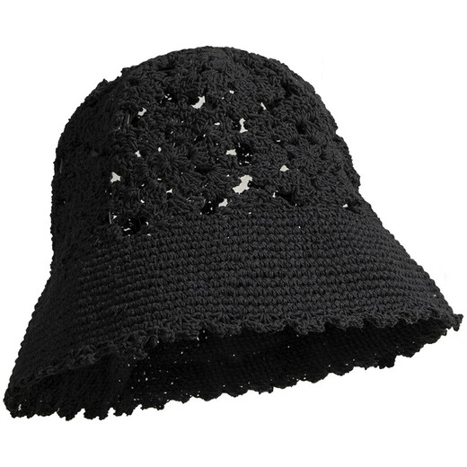 NZTK Fisherman Women's Hat Fin à la mode et à la mode Chatte de crochet creux de la femme Fleur en tricot en tricot en tout-coup montre le petit visage MT683 Bourgogne 55-60cm