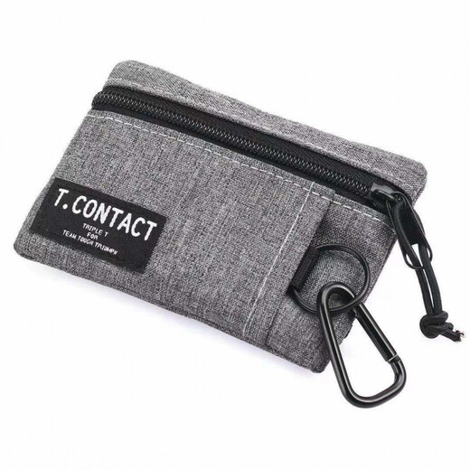 Luoyide (Luoyide) Nueva billetera de monedas Simple bolsas de transporte de billetera Pequeña versátil exquisita Pequeña billetera multifuncional Valentín chino Gris con cordón