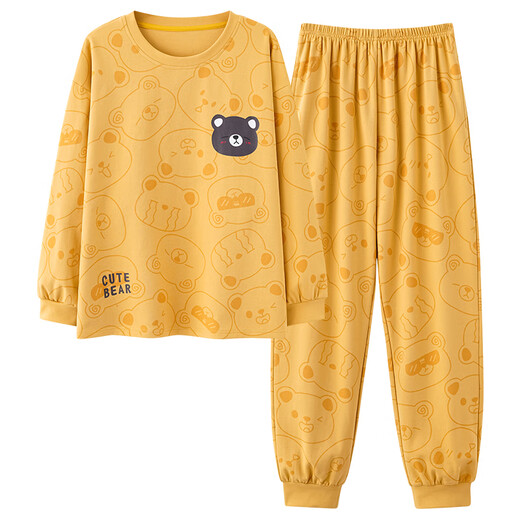 
Langsha (langsha) pajamas for women in spring and autumn pure cotton thin cartoon bear plush winter and summer ladies cute long-sleeved home clothing set J15125 red cartoon bear spring M [recommended 80-100Jin [Jin equals 0.5 kg]]