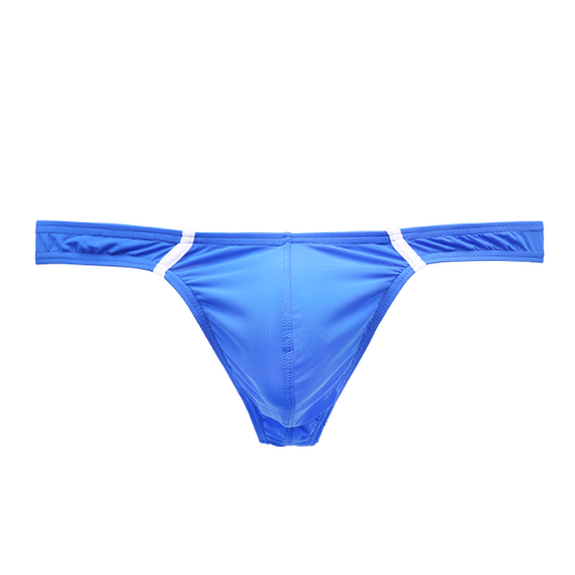 Moweike men's underwear ice silk thong underwear ultra-thin breathable sexy U protruding underwear men's thong underwear blue 1 pair M