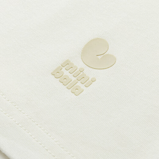 Mini Balabala Mini Little Magic Fiber Children's long-sleeved T-shirt for boys and girls Spring family of three parent-child basic T-shirt Milk White 10501 90 cm