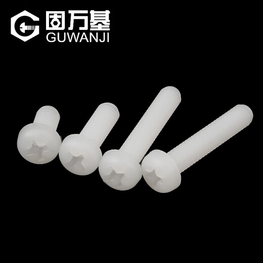 Guwanji Cross plastic screws, round head cross nylon screws, pan head machine wire plastic screws and bolts, white M3x6, 100 pieces