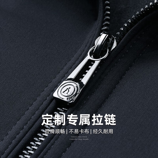 Shanshan (FIRS) velvet jacket men's stand collar autumn new dad wear thickened warm men's cadre business jacket 550 dark blue L (175)