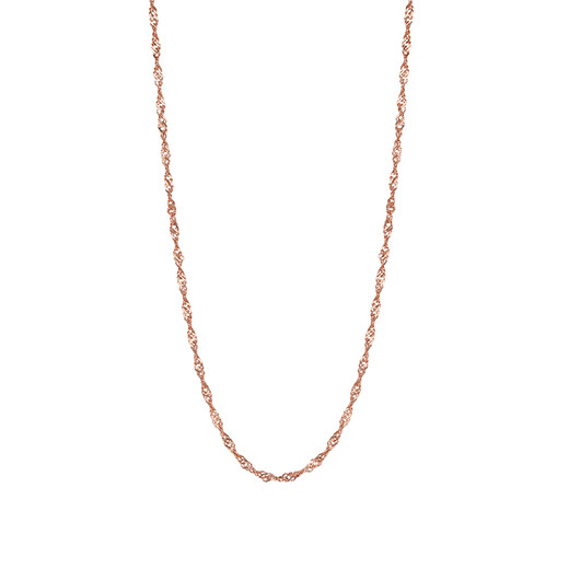 DL 1998 Fat Donglai same style 18/K rose gold pendant color gold necklace for women 925 silver plain chain gold naked chain no clavicle chain thin O-shaped chain rose gold 45cm-L671