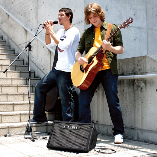 Roland speaker audio CUBE STREET EX guitar playing and singing outdoor live broadcast and internal recording portable roadshow stage performance EX + Shure 58A + double stand + bag + functional battery