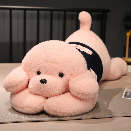 达威奇泰迪狗毛绒玩具睡觉抱枕女生趴趴狗公仔大型玩偶小白狗布娃娃仿真 白色baby趴趴狗  80厘米【精心挑选+亲肤舒适】