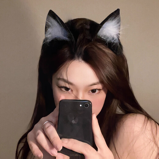 Man Sheng Cat Ears Headband Hairband Cute Plush Hair Accessories Dress Up Hairpin Valentine's Day Animal Ear Hairpin Lolita Headband Black and White Cat Girl Hairband