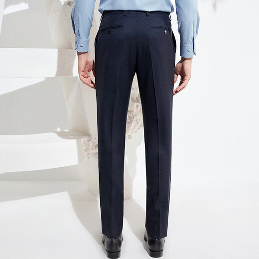 Good news bird business trousers men's straight wool plaid work trousers EBD221031 blue 82B