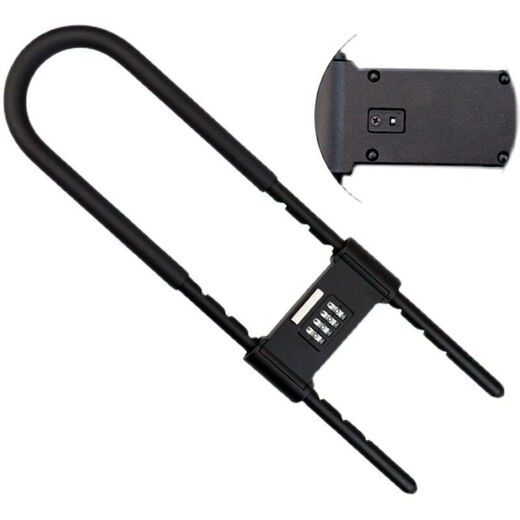 Clcey Glass Door Lock Mot de passe Lock Store Store Store en forme de serrure en U Double-Open Doudage Mot de passe anti-vol Antifold Lock en forme de serrure étendue Black Black Minglated Lock 27.5-34.5