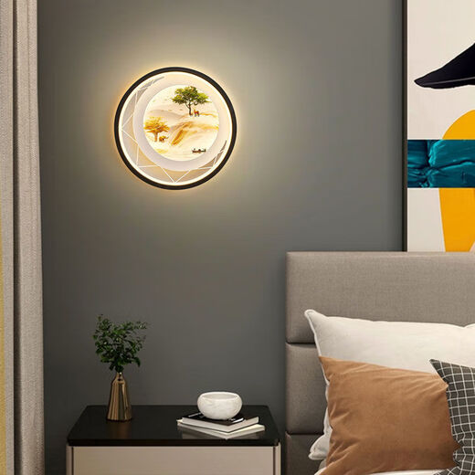 Yilin wall lamp bedroom 2024 new living room background wall lamp high-end Chinese mural lamp creative decorative bedside lamp smooth sailing extra large 30cm - three colors