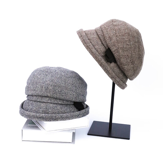 Maria Gucci cold-proof hat back support pile hat to modify the face shape wool blended hat for women leisurely 6QQ150273 coffee