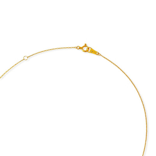 Gold fork diamond 18K gold necklace women's exquisite clavicle chain gift 18K gold diamond necklace 40cm