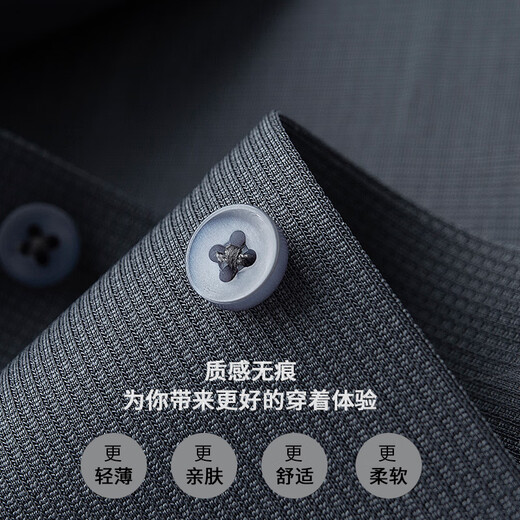 
PRIDEME light luxury autumn thin style non-scalding anti-wrinkle waffle shirt men's long-sleeved slim neck V-neck casual shirt men's BNS6636-white L
