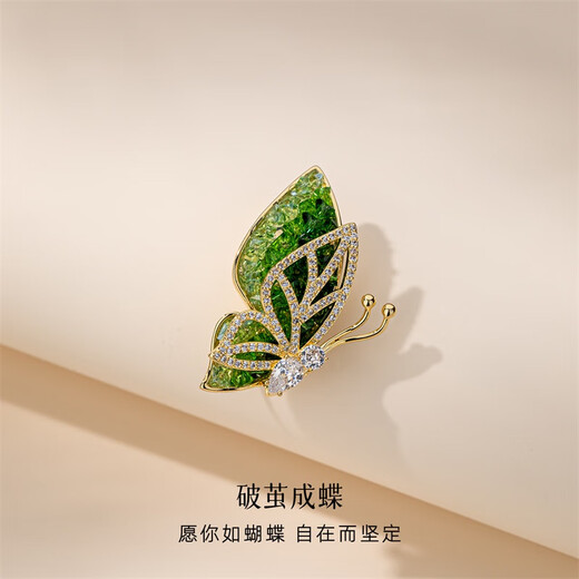 Qlady butterfly brooch, high-end women's corsage design, niche design, temperament, anti-exposure pin, accessories gift