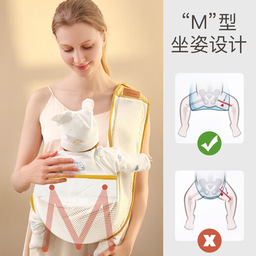 蒂乐婴儿背带宝宝腰凳横抱式宝宝背带外出抱娃神器遛娃神器透气背巾 肤感免洗科技布格洛斯蓝（3D透气