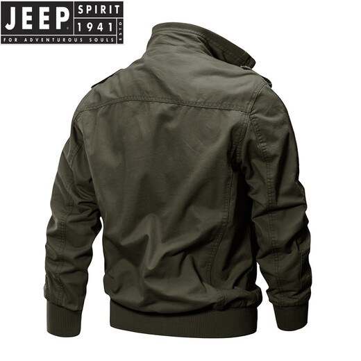 Jeep Spirit Chaqueta piloto alemana de los hombres Jaqueta para hombres de la Segunda Guerra Mundial de los Estados Unidos Jaqueta táctica táctica 9903 Ejército Verde delgado Modelo 3xl 165-180Jin [Jin equivale a 0.5 kg] sugerencias