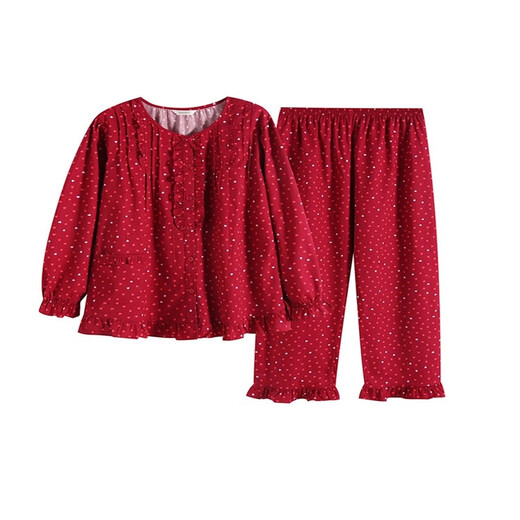 Rosemaid/罗丝美秋冬新品 商场同款 纯棉磨毛印花圆领衣裤套12247搭配情侣男款62240 红色 160(M)