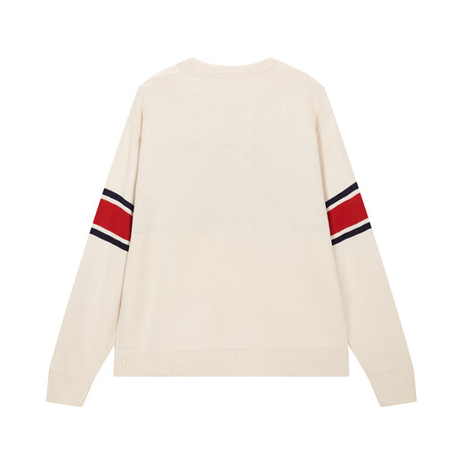 Champion champion color-blocking pullover knit sweater for men 24 winter new women's retro sweater warm beige M