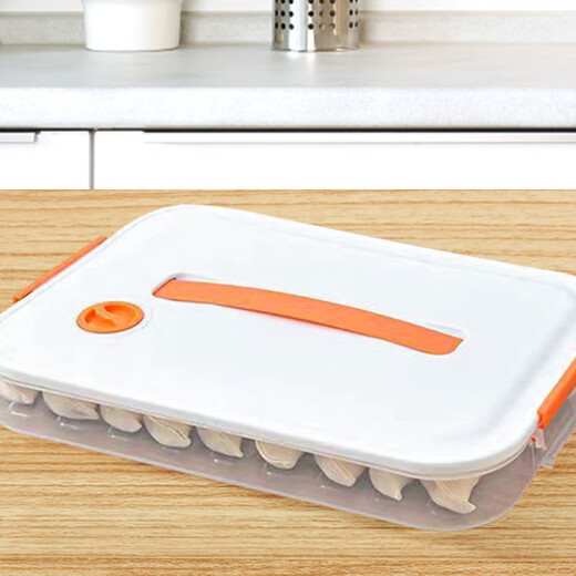 Yunmian frozen dumpling box food grade dumpling box wonton multi-layer dumpling box commercial street stall wonton kitchen quick-frozen box enlarged and thickened Nordic white + handle model discount purchase 3 layers 1 cover