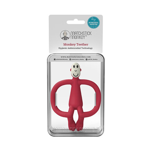 MATCHSTICK MONKEY British Match Monkey Oral Teether Antibacterial Silicone Baby Soothing Chews Light Blue with Final Payment 1 Pack + 8 Gifts