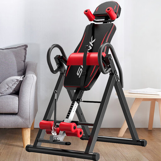 Raft core inverted handstand machine household fitness equipment upside down traction device stretcher inverted handstand lumbar chair inverter red and black