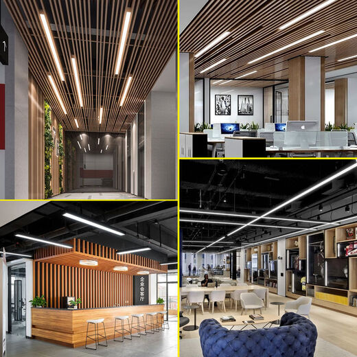 Micro led strip light simple light barber shop rectangular gym ceiling light office shop square light fixture white right angle suction/hanging dual use 120*7cm36w