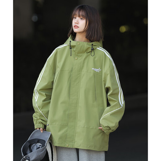 
Foss Phil jacket men's 2025 new spring and autumn striped outdoor casual trend charge jacket top for men and women couple JKCY-JK9276 avocado color XL