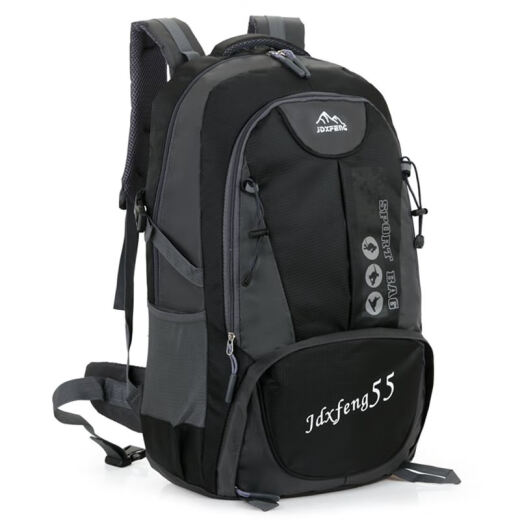 Outdoor backpack men's large capacity travel lightweight casual hiking backpack women's sports waterproof travel mountaineering bag black