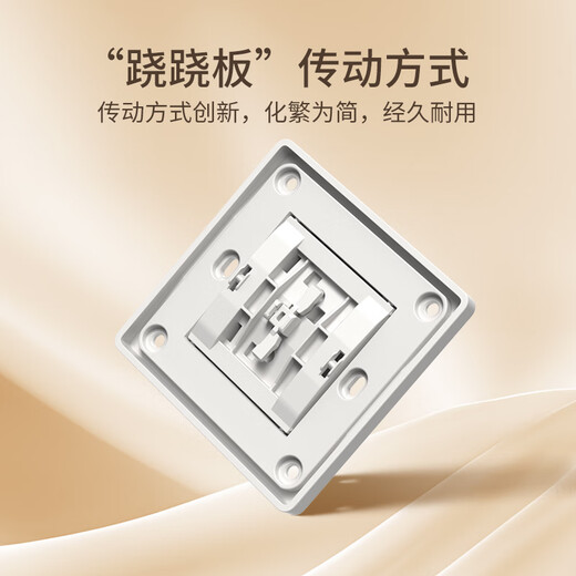 正泰（CHNT）开关插座6CE哑光磨砂大板奶油风家用86型墙壁电源插座面板 菱花白 斜五孔10A