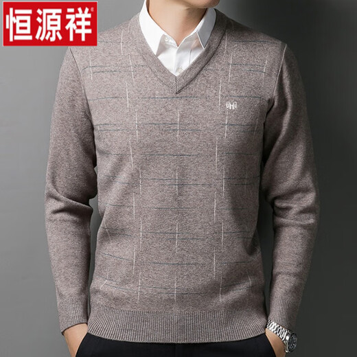Hengyuanxiang Pull de cou masculin épaissis épaissis de poulet anti-poulet Collier de coeur papa Shirt de base chaude décontractée facile à prendre en charge du rouge violet foncé 6625 175 / 88A 135-155jin [Jin est égal à 0,5 kg]