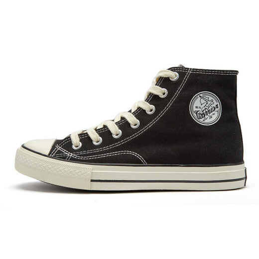 Warrior High Top Touvas Chaussures rétro hommes et femmes Chaussures couples chaussures décontractées Chaussures sportives chaussures de course 402 noir 44