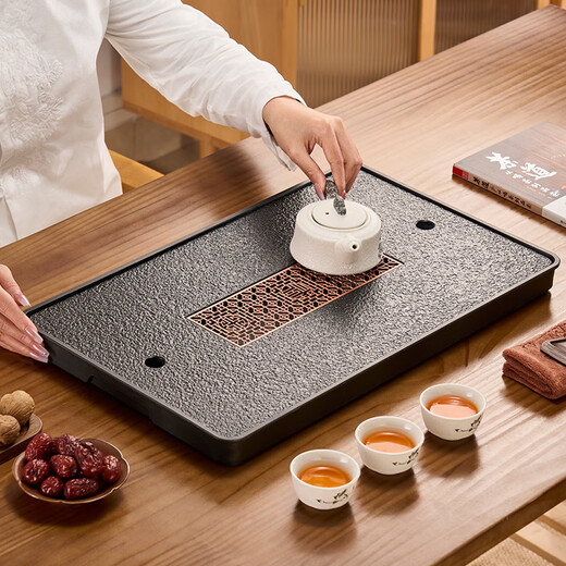 Shandian Water Tea Tray Household Small Drainage Water Storage Type Kung Fu Tea Set Tea Sea Dry Infusion Table Tray 36*23cm