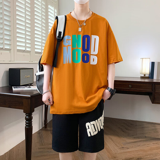 
Gegusen teenager short-sleeved T-shirt boys 12-15 years old junior and senior high school students sports and leisure suit big children trendy summer suit 3523 white (single short-sleeved) 2XL (130-160Jin [Jin equals about 0.5 kg])