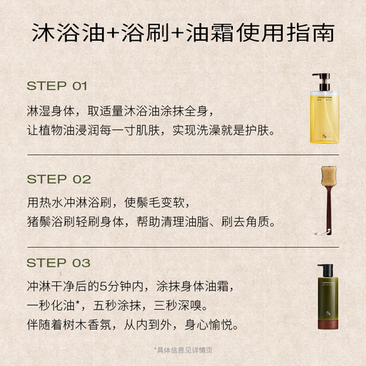 Yumi Red Pine Seed Moisturizing Fragrance Bath Oil 300ml+Repairing Body Oil Cream+Ebony Sandalwood Bath Brush Combination Moisturizing Xingshan Peach Bath Oil+Matsujian Light Cream+Soft-bristled Bath Brush