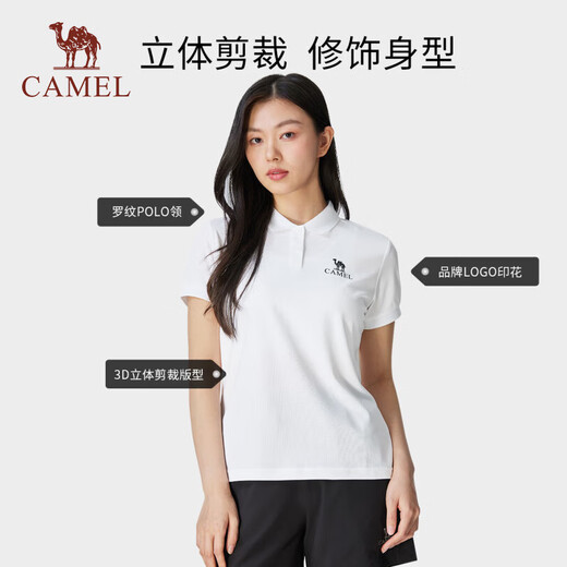 骆驼（CAMEL）运动polo衫春夏速干透气短袖上衣情侣T恤女 724BAUL008