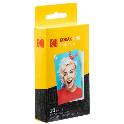KODAKZink 2X3 inch photo paper Kodak PRINTOMATIC, Smile series instant photo paper instant inkless photo paper 20 sheets
