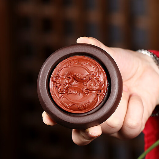 Hidden Pot Tianxia Boutique Purple Clay Tea Pets Can Be Raised Tea Trays Ornaments Tea Sets Accessories Tea Table Ornaments Tea Play Zodiac Ox Turns the Universe Ox Turns the Universe