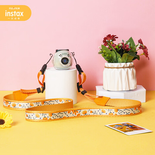 INSTAX Fuji instax camera strap orange floral