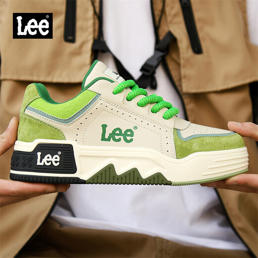 Lee casual shoes for men 2025 autumn casual sports sneakers for men thick sole heightening bread shoes for men green 40