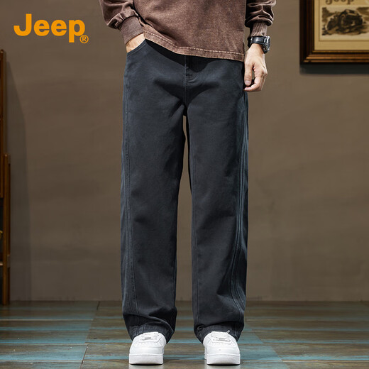 JEEP Jeep men's high-end casual pants men's 2025 autumn and winter new loose straight trend brand American wide-leg pants men's pants