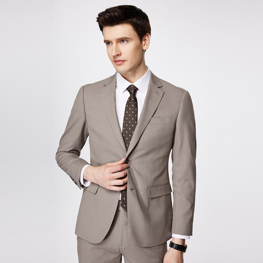 Shanshan suit men's four-season business casual suit and trousers two-piece suit groom and groomsmen slim wedding dress for men light beige 170/88A(46) 170/80A(31)