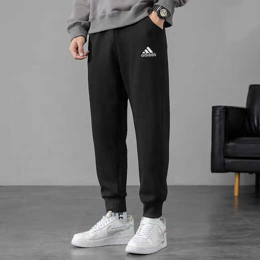 Pantalon adidas pantalon masculin pantalon sportif 2025 pantalon en tricot de printemps et pantalon lâche pantalon décontracté noir gk9226 fermeture du pied en tricot l recommandé 155-175jin [Jin est égal à 0,5 kg]