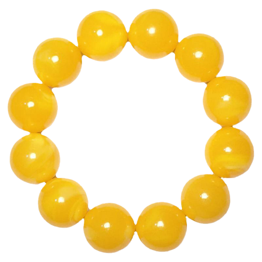 DL 1998 Fat Donglai same style chicken oil yellow beeswax bracelet natural l floating flower old boys and girls round bead couple amber bracelet diameter 18mm floating flower bracelet men's style