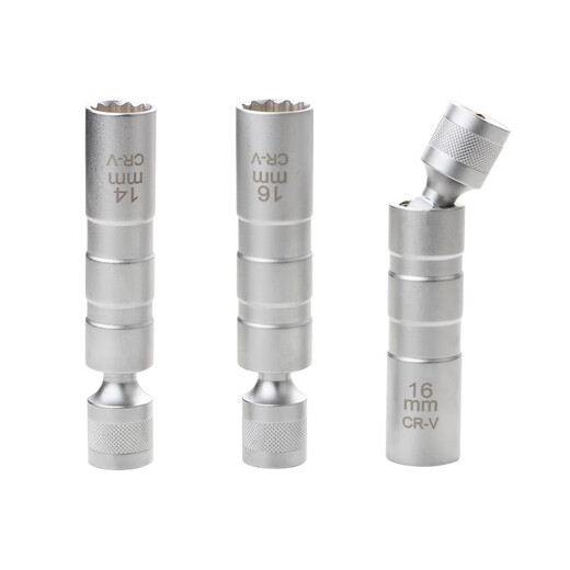 MLHJ3/8万向火花塞套筒1416mm磁性套筒扳手超长火嘴火星拆卸工具 【万向】12角磁性薄壁【14mm】 12