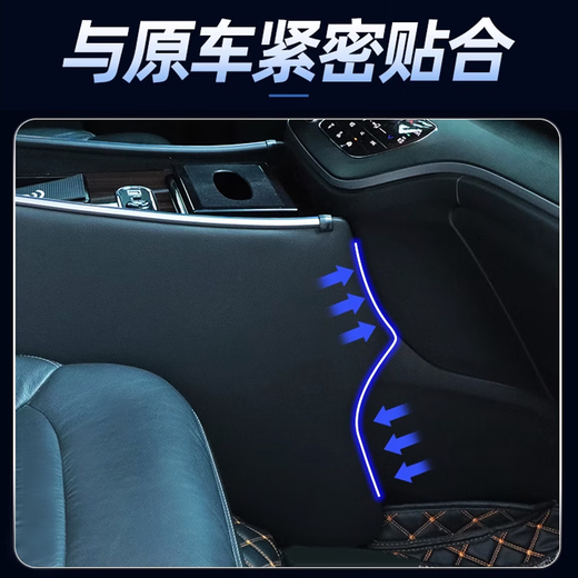 Qianzhong Odyssey armrest box, Alison car armrest box, punch-free center channel storage box interior modification parts, heightened version, brushed black - wireless charging + side lights, special car