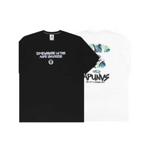 
Aape trendy brand AAPE short-sleeved T-shirt ape man and a round neck men and women loose spring and summer pure cotton camouflage printed base shirt black 691 XL140-160Jin [Jin equals 0.5 kg]