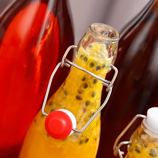 Household bubble wine glass bottle sealed home-brew bottle with lid empty bottle white wine red wine bottle snap-on fruit wine enzyme bottle glass bottle 1000ml