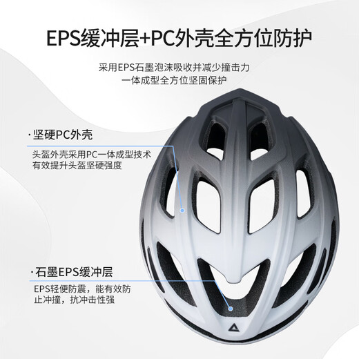 Peak Cycling Helmet Mountain Bike Road Bike Bicycle Helmet Men's and Women's One-piece Safety Hat Black and White Gradient